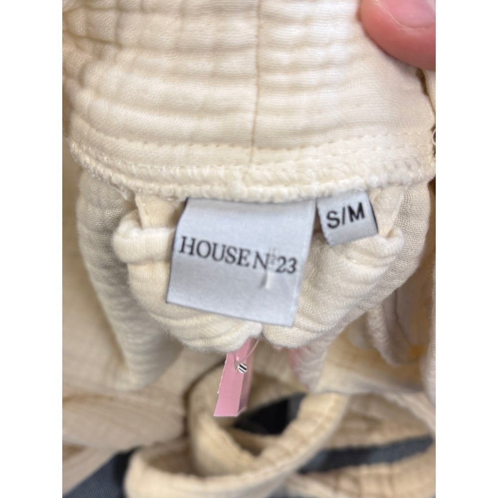 House No. 23 Robe Women's Size S/M Cream Color Cotton Gauze Loungewear Belted - Picture 3 of 4